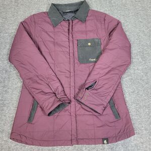Cappel Men’s Size M Quilted Jacket Red  With Gray Collar Pocket Logo On Chest G